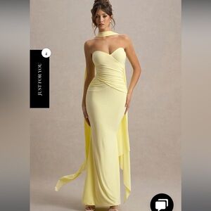 Chic Strapless Yellow Gown